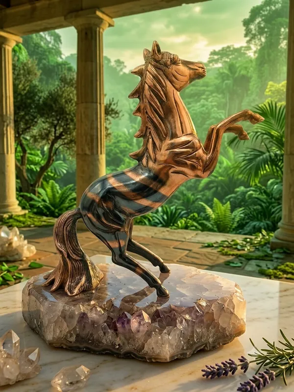 Aluminium_Dual_Tone_Brass_Silver_Rearing_Horse_Figurine