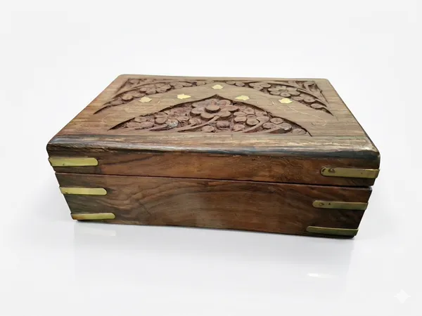 Wood_Traditional_Floral_Carved_Brass_Inlay_Storage_Box