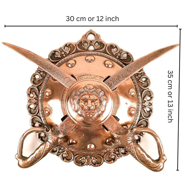 Aluminium_Alloy_Heritage_Lion_Motif_Dhal_Talwar_Wall_Hanging