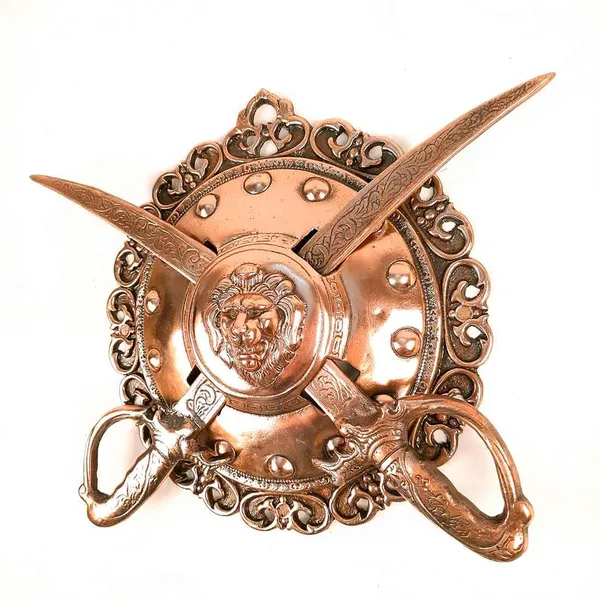 Aluminium_Alloy_Heritage_Lion_Motif_Dhal_Talwar_Wall_Hanging