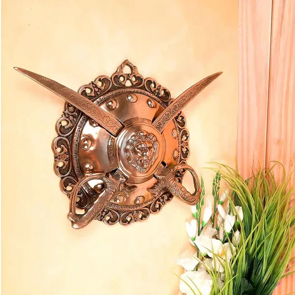 Aluminium_Alloy_Heritage_Lion_Motif_Dhal_Talwar_Wall_Hanging