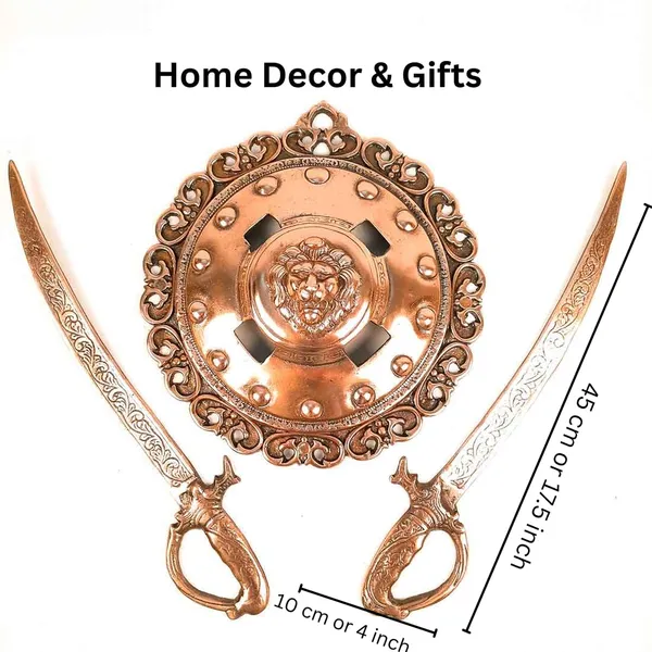 Aluminium_Alloy_Heritage_Lion_Motif_Dhal_Talwar_Wall_Hanging