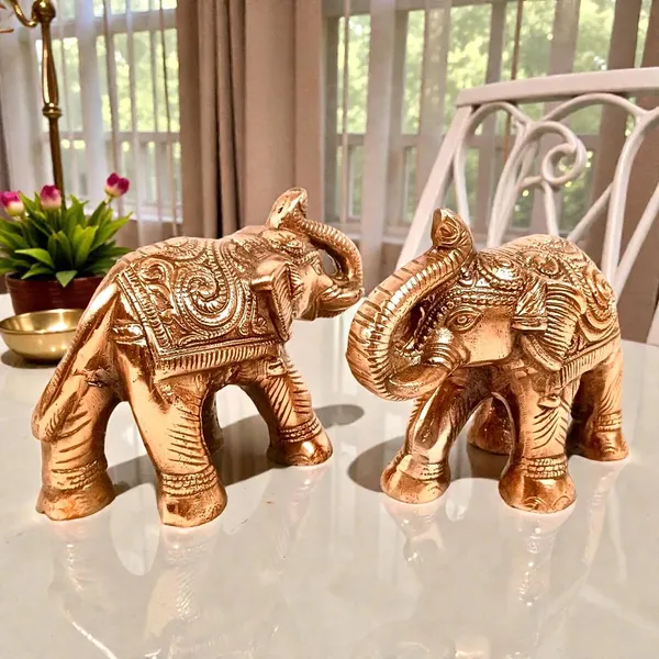 Aluminium_Antique_Carved_Elephant_Statue_Set_Of_2