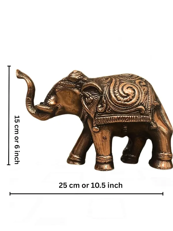 Aluminium_Antique_Carved_Raised_Trunk_Elephant_Figurine_Set_Of_2