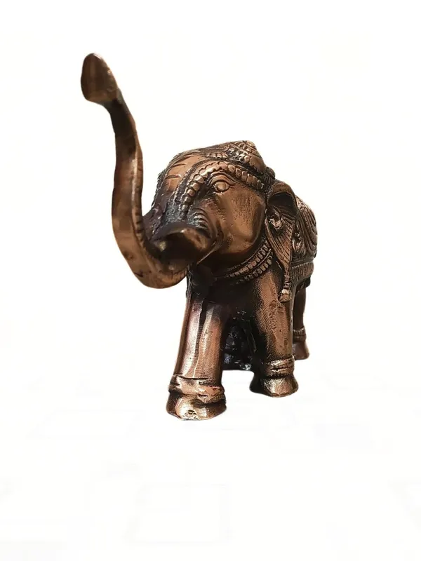 Aluminium_Antique_Carved_Raised_Trunk_Elephant_Figurine_Set_Of_2