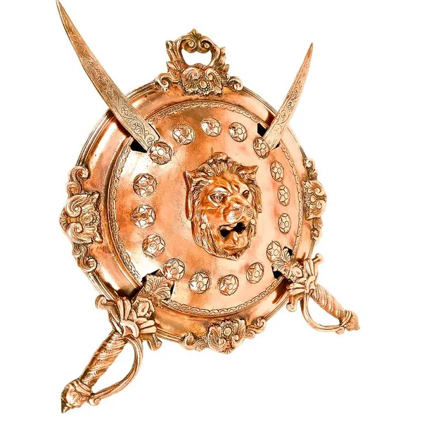 Aluminium_Alloy_Heritage_Lion_Dhal_Talwar_Wall_Hanging_Set
