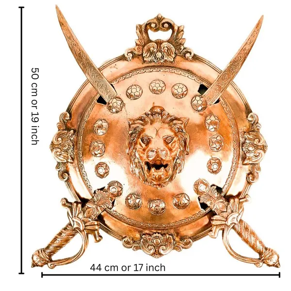 Aluminium_Alloy_Heritage_Lion_Dhal_Talwar_Wall_Hanging_Set