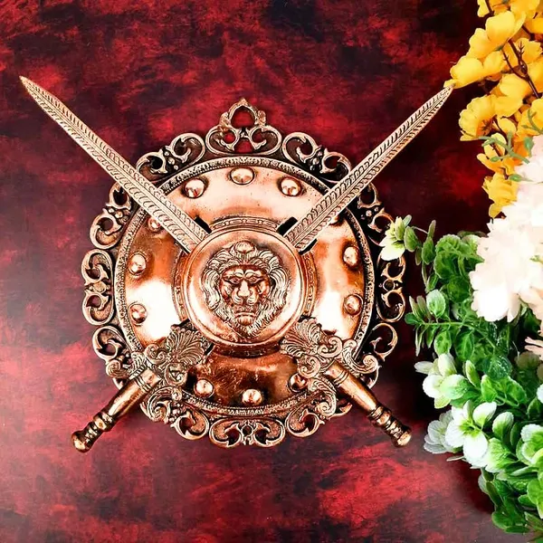 Aluminium_Rajput_Lion_Dhal_Talwar_Sword_Shield_Wall_Hanging