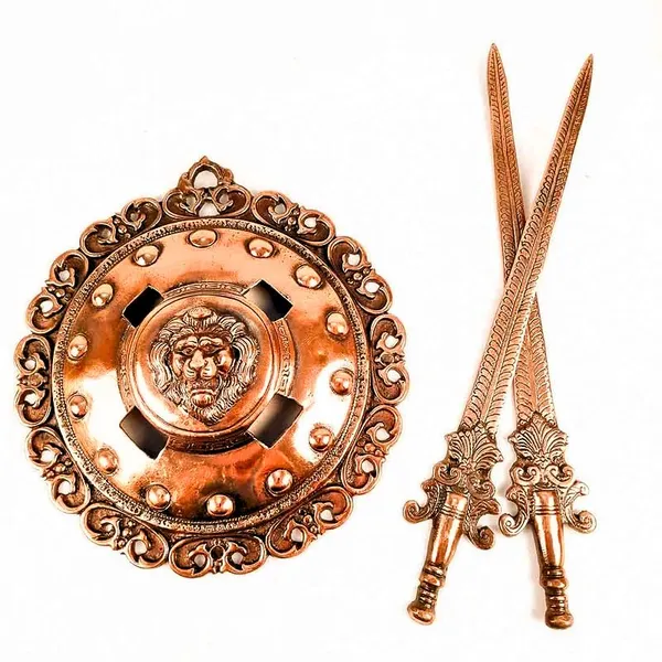 Aluminium_Rajput_Lion_Dhal_Talwar_Sword_Shield_Wall_Hanging