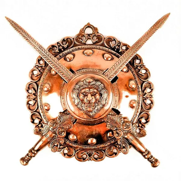 Aluminium_Rajput_Lion_Dhal_Talwar_Sword_Shield_Wall_Hanging