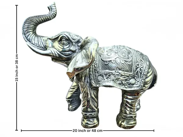 Aluminium_Silver_Handcrafted_Trunk_Up_Elephant_Statue