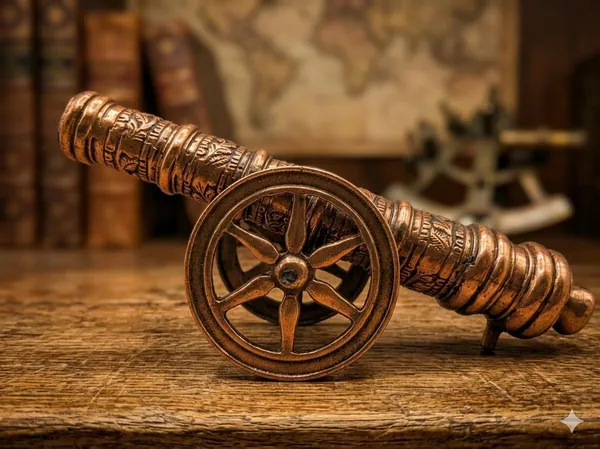 Aluminium_Antique_Engraved_Spoked_Wheel_Cannon_Showpiece