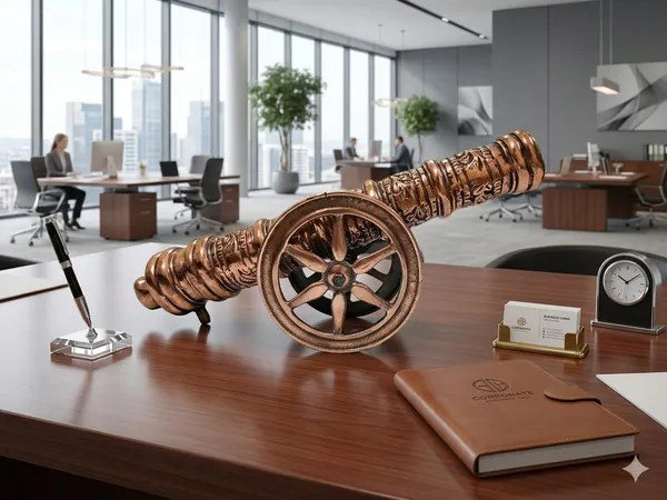 Aluminium_Antique_Engraved_Spoked_Wheel_Cannon_Showpiece