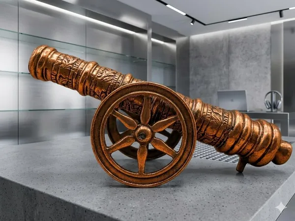 Aluminium_Antique_Engraved_Spoked_Wheel_Cannon_Showpiece