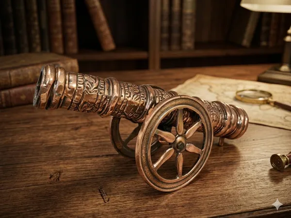 Aluminium_Antique_Engraved_Spoked_Wheel_Cannon_Showpiece