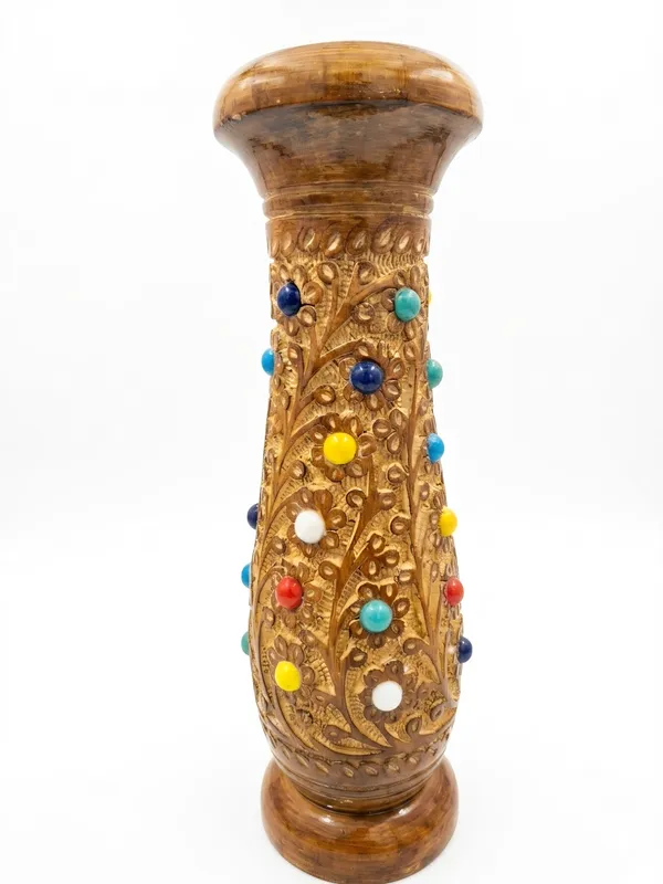 Aluminium_Antique_Floral_Stone_Inlay_Flower_Vase