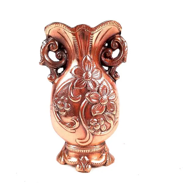 Aluminium_Antique_Floral_Embossed_Twin_Handle_Decorative_Vase