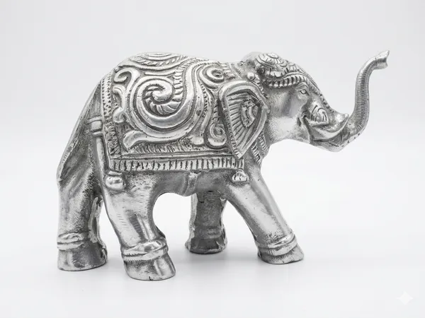 Aluminium_Silver_Ornate_Traditional_Swirl_Floral_Elephant_Figurine