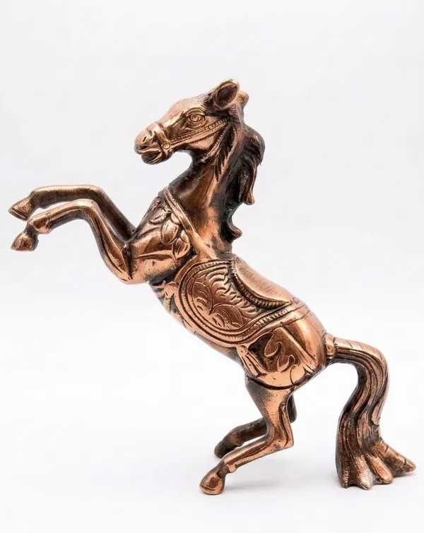 Aluminium_Copper_Ornate_Carved_Rearing_Horse_Sculpture