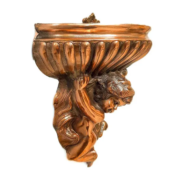 Aluminium_Alloy_Vintage_Angel_Fluted_Bowl_Wall_Mount_Planter