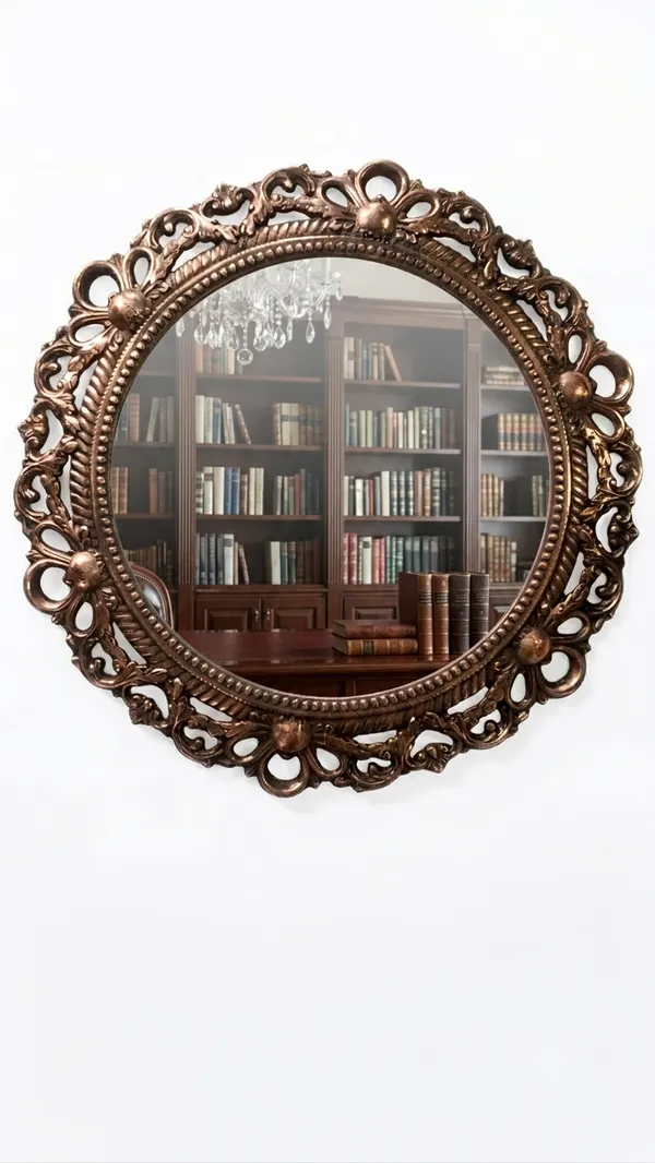 Aluminium_Antique_Floral_Scroll_Carved_Round_Wall_Mirror