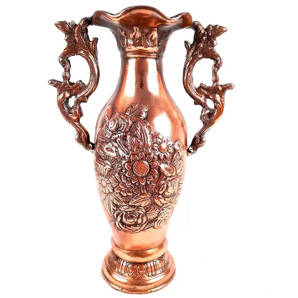 Aluminium_Antique_Floral_Embossed_Twin_Handle_Decorative_Vase