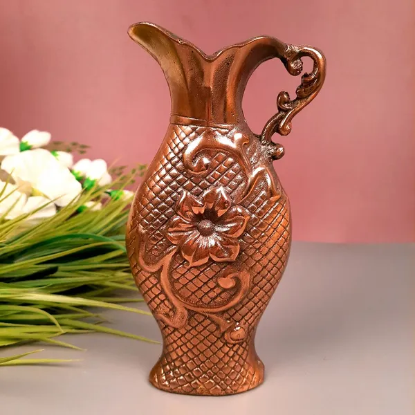 Aluminium_Antique_Floral_Embossed_Pitcher_Vase
