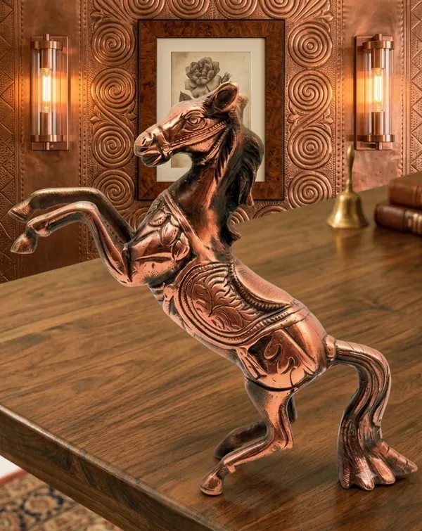 Aluminium_Copper_Ornate_Carved_Rearing_Horse_Sculpture