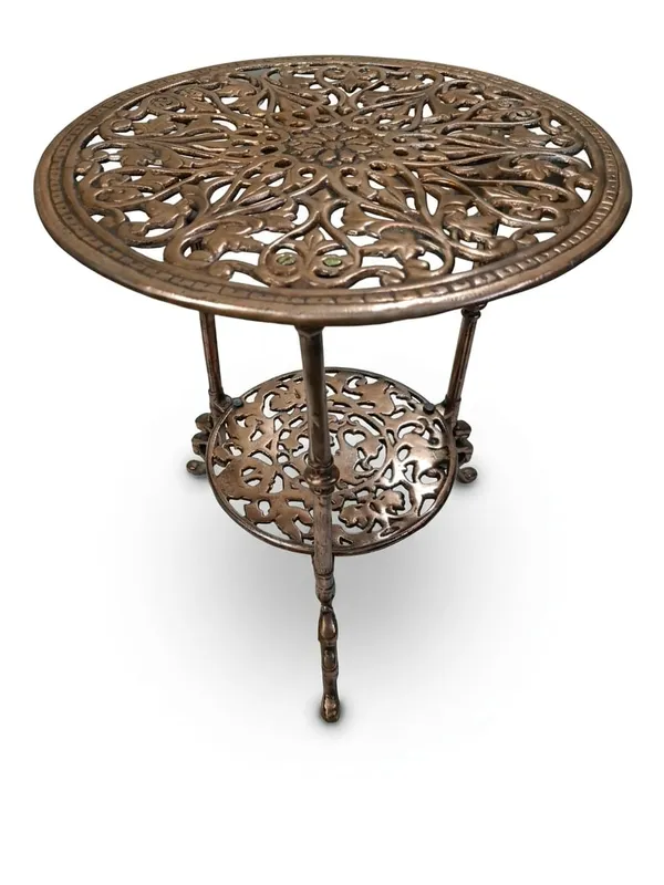 Aluminium_Antique_Floral_Mandala_Cutwork_Round_Side_Table