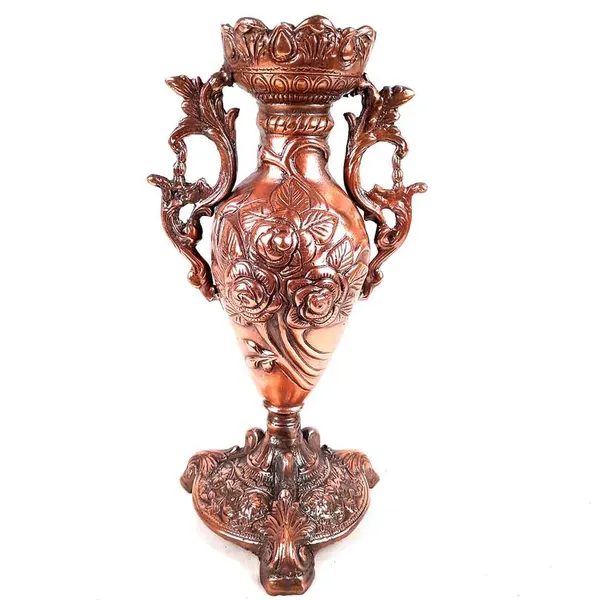 Aluminium_Antique_Copper_Floral_Rose_Embossed_Decorative_Vase
