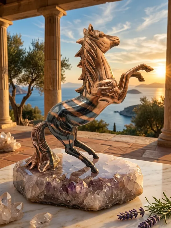 Aluminium_Dual_Tone_Brass_Silver_Rearing_Horse_Figurine