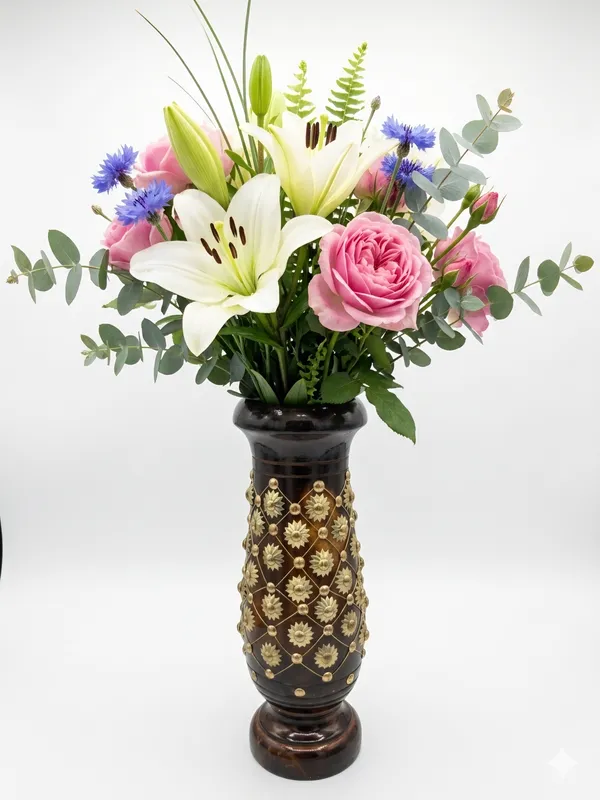 Wood_Traditional_Brass_Floral_Medallion_Decorative_Vase