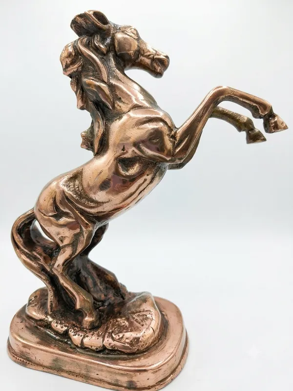 Aluminium_Copper_Bronze_Rearing_Horse_Figurine_With_Base