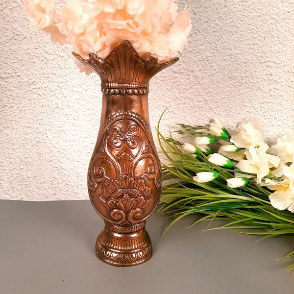 Aluminium_Copper_Embossed_Lotus_Scroll_Metal_Flower_Vase