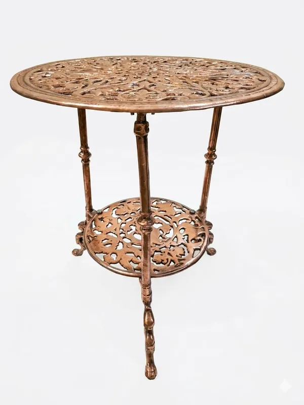 Aluminium_Antique_Floral_Mandala_Cutwork_Round_Side_Table