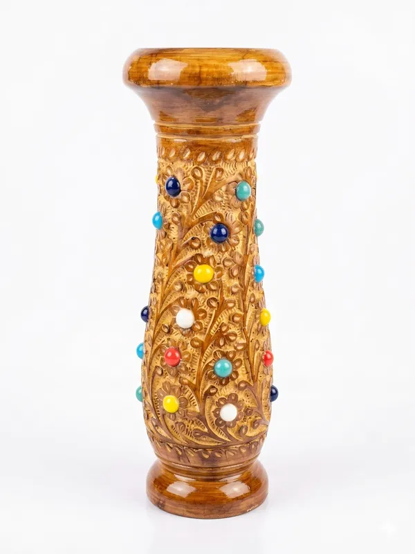 Aluminium_Antique_Floral_Stone_Inlay_Flower_Vase
