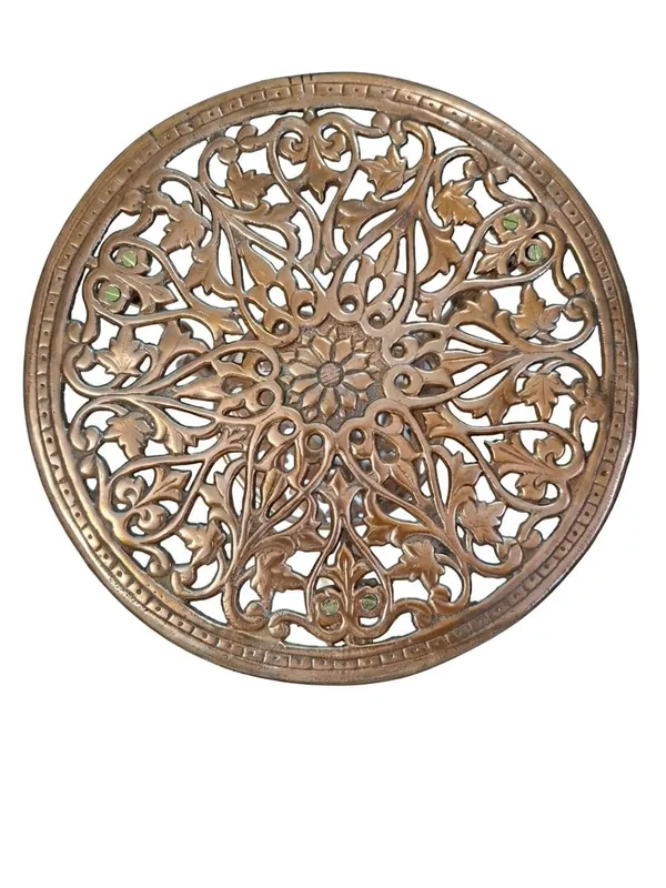 Aluminium_Antique_Floral_Mandala_Cutwork_Round_Side_Table