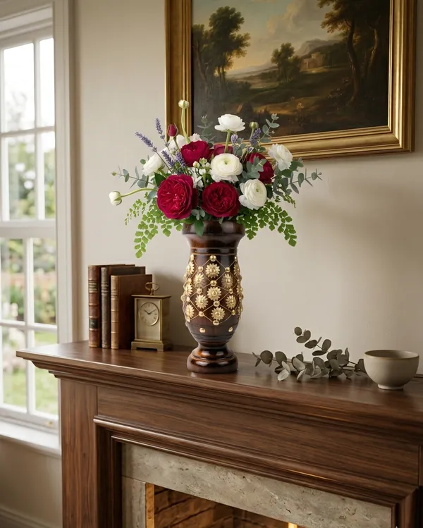 Wood_Traditional_Brass_Floral_Medallion_Decorative_Vase