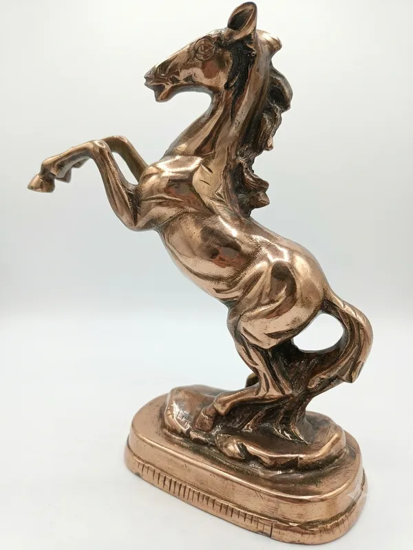 Aluminium_Copper_Bronze_Rearing_Horse_Figurine_With_Base