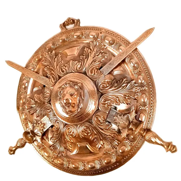 Aluminium_Alloy_Baroque_Lion_Face_Sword_Shield_Wall_Hanging