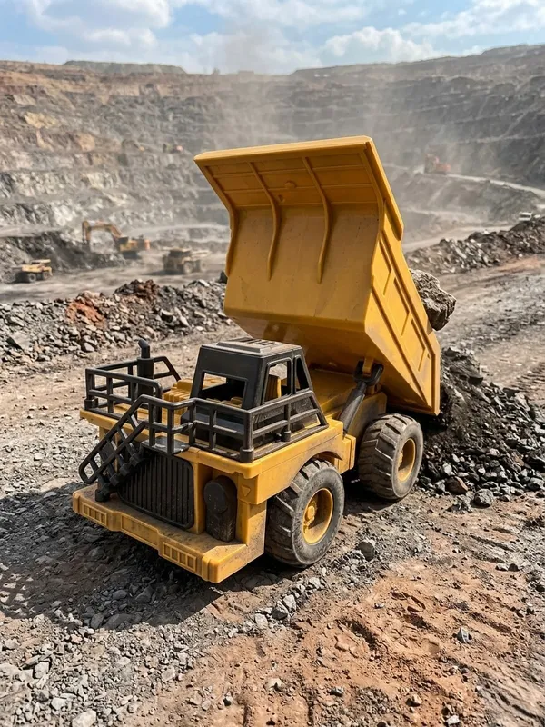 Yellow_Plastic_Friction_Dump_Truck_Toy_With_Tilting_Bed