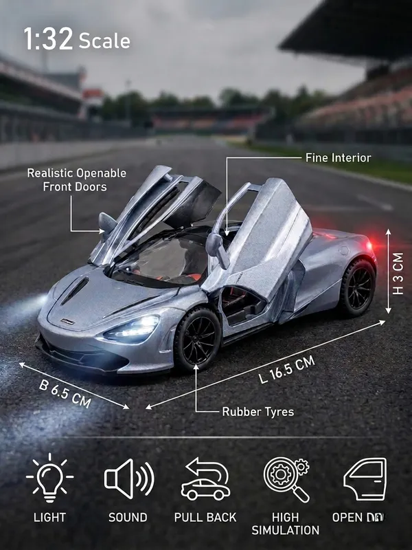 Bigmet_Silver_Mclaren_Die_Cast_Pull_Back_Car_Light_Sound