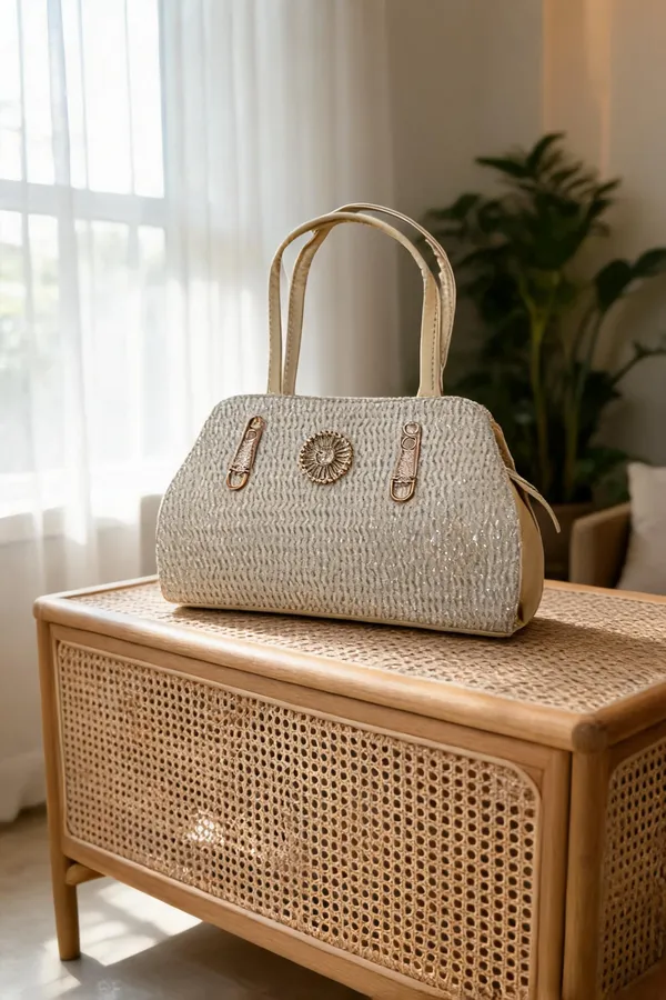 Beige_Woven_Straw_Structured_Handbag_For_Women