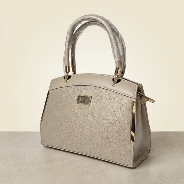 Beige_Embossed_Floral_Pattern_Structured_Handbag_For_Women