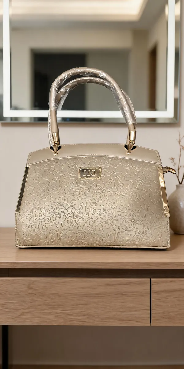 Beige_Embossed_Floral_Pattern_Structured_Handbag_For_Women
