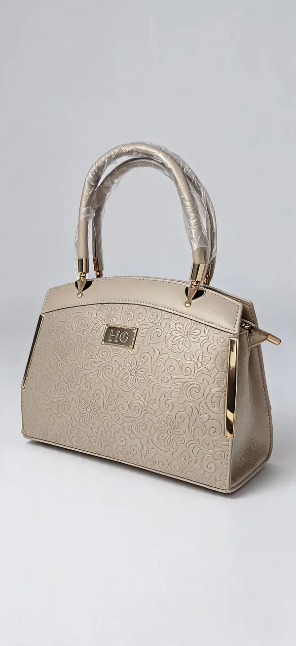 Beige_Embossed_Floral_Pattern_Structured_Handbag_For_Women