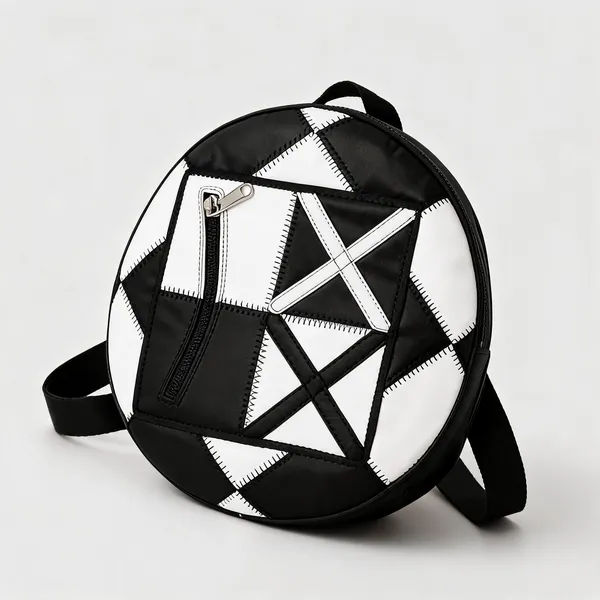Black_And_White_Geometric_Pattern_Mini_Backpack