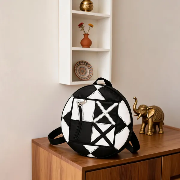 Black_And_White_Geometric_Pattern_Mini_Backpack
