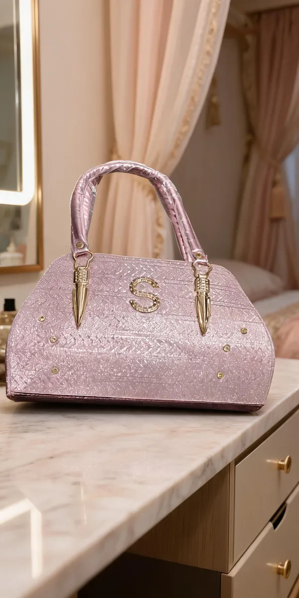 Pink_Glitter_Embellished_Structured_Handbag_For_Women