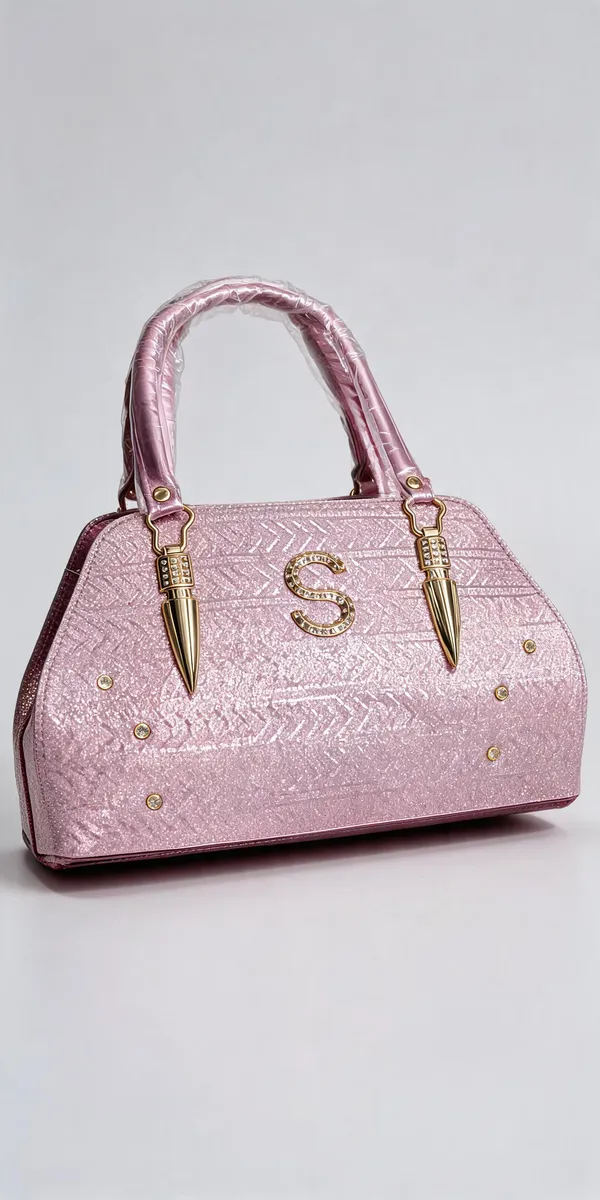 Pink_Glitter_Embellished_Structured_Handbag_For_Women